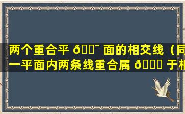 两个重合平 🐯 面的相交线（同一平面内两条线重合属 🕊 于相交吗）